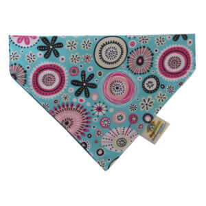 Bandana para perro Mod. Flores Turquesa