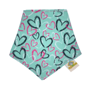 Bandana (paliacate) para perro Mod. Corazones Menta