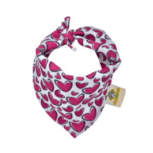 Bandana (paliacate) para perro Mod. Corazones Rosa