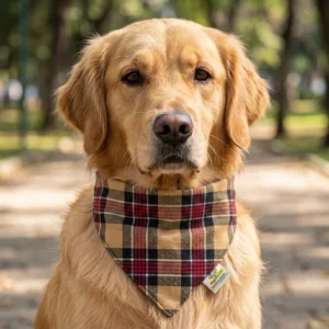 Bandana para perro Escocés Beige